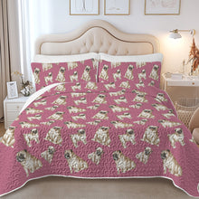 Load image into Gallery viewer, Watercolor Symphony Fawn Pugs Quilted Bedding Set-Bedding-Bedding,Blankets,Christmas,Home Decor-8