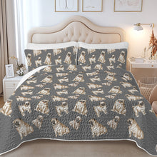 Load image into Gallery viewer, Watercolor Symphony Fawn Pugs Quilted Bedding Set-Bedding-Bedding,Blankets,Christmas,Home Decor-9