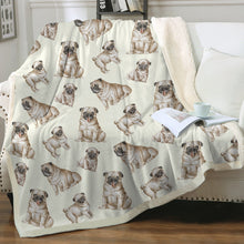 Load image into Gallery viewer, Watercolor Symphony Fawn Pugs Sherpa Fleece Blanket - 8 Colors-Blanket-Bedding, Blankets, Home Decor, Pug-4