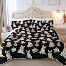 Load image into Gallery viewer, Watercolor Symphony French Bulldogs Quilted Bedding Set-Bedding-Bedding,Blankets,Christmas,Home Decor-10