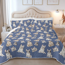 Load image into Gallery viewer, Watercolor Symphony French Bulldogs Quilted Bedding Set-Bedding-Bedding,Blankets,Christmas,Home Decor-12