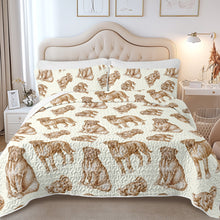 Load image into Gallery viewer, Watercolor Symphony French Mastiffs Quilted Bedding Set-Bedding-Bedding,Blankets,Christmas,Home Decor-11