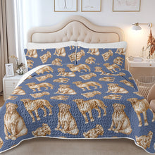 Load image into Gallery viewer, Watercolor Symphony French Mastiffs Quilted Bedding Set-Bedding-Bedding,Blankets,Christmas,Home Decor-12