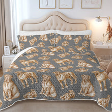 Load image into Gallery viewer, Watercolor Symphony French Mastiffs Quilted Bedding Set-Bedding-Bedding,Blankets,Christmas,Home Decor-9