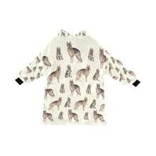 Load image into Gallery viewer, Watercolor Symphony German Shepherds Blanket Hoodie-Blanket-Apparel, Blanket Hoodie, Blankets, Dog Mom Gifts, German Shepherd-Ivory Cream-ONE SIZE-11