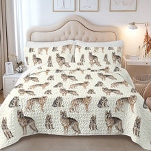 Load image into Gallery viewer, Watercolor Symphony German Shepherds Quilted Bedding Set-Bedding-Bedding,Blankets,Christmas,Home Decor-11
