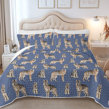 Load image into Gallery viewer, Watercolor Symphony German Shepherds Quilted Bedding Set-Bedding-Bedding,Blankets,Christmas,Home Decor-12