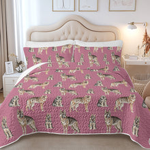 Load image into Gallery viewer, Watercolor Symphony German Shepherds Quilted Bedding Set-Bedding-Bedding,Blankets,Christmas,Home Decor-8