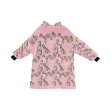 Load image into Gallery viewer, Watercolor Symphony Great Danes Blanket Hoodie-Blanket-Apparel, Blanket Hoodie, Blankets, Dog Mom Gifts, Great Dane-Light Pink-ONE SIZE-11