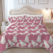 Watercolor Symphony Great Pyrenees Quilted Bedding Set-Bedding-Bedding,Blankets,Christmas,Home Decor-8