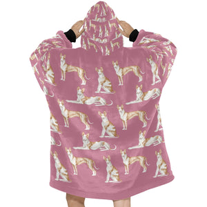 Watercolor Symphony Ibizan Hound Blanket Hoodie-Blanket-Apparel, Blanket Hoodie, Blankets, Dog Mom Gifts, Ibizan Hound-16