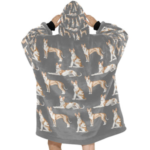 Watercolor Symphony Ibizan Hound Blanket Hoodie-Blanket-Apparel, Blanket Hoodie, Blankets, Dog Mom Gifts, Ibizan Hound-28