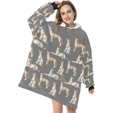 Load image into Gallery viewer, Watercolor Symphony Ibizan Hound Blanket Hoodie-Blanket-Apparel, Blanket Hoodie, Blankets, Dog Mom Gifts, Ibizan Hound-6