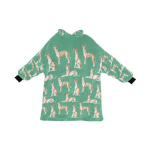 Load image into Gallery viewer, Watercolor Symphony Ibizan Hound Blanket Hoodie-Blanket-Apparel, Blanket Hoodie, Blankets, Dog Mom Gifts, Ibizan Hound-Mint Green-ONE SIZE-23