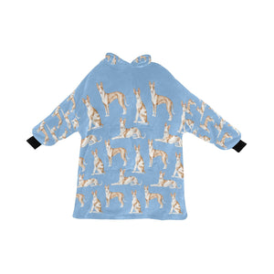 Watercolor Symphony Ibizan Hound Blanket Hoodie-Blanket-Apparel, Blanket Hoodie, Blankets, Dog Mom Gifts, Ibizan Hound-Sky Blue-ONE SIZE-19