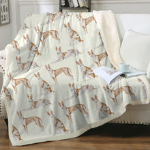 Load image into Gallery viewer, Watercolor Symphony Ibizan Hound Sherpa Fleece Blanket - 8 Colors-Blanket-Bedding, Blankets, Home Decor, Ibizan Hound-Ivory Cream-Single-18