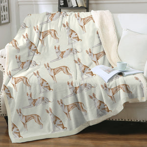 Watercolor Symphony Ibizan Hound Sherpa Fleece Blanket - 8 Colors-Blanket-Bedding, Blankets, Home Decor, Ibizan Hound-Ivory Cream-Single-18