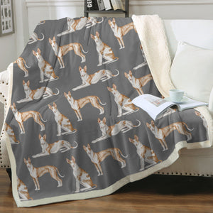 Watercolor Symphony Ibizan Hound Sherpa Fleece Blanket - 8 Colors-Blanket-Bedding, Blankets, Home Decor, Ibizan Hound-1