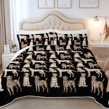 Load image into Gallery viewer, Watercolor Symphony Labradors Quilted Bedding Set-Bedding-Bedding,Blankets,Christmas,Home Decor-10