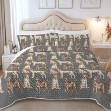 Load image into Gallery viewer, Watercolor Symphony Labradors Quilted Bedding Set-Bedding-Bedding,Blankets,Christmas,Home Decor-14