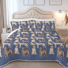 Load image into Gallery viewer, Watercolor Symphony Labradors Quilted Bedding Set-Bedding-Bedding,Blankets,Christmas,Home Decor-7