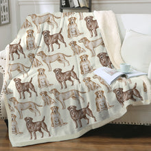 Load image into Gallery viewer, Watercolor Symphony Labradors Warm Sherpa Fleece Blanket - 8 Colors-Blanket-Bedding, Blankets, Chocolate Labrador, Home Decor, Labrador-Ivory Cream-Single-18
