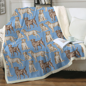 Watercolor Symphony Labradors Warm Sherpa Fleece Blanket 8 Colors 360x