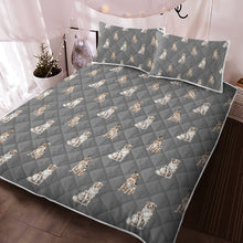 Load image into Gallery viewer, Watercolor Symphony Red Australian Shepherds Quilted Bedding Set-Bedding-Australian Shepherd, Bedding, Blankets, Home Decor-13