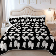 Watercolor Symphony Samoyeds Quilted Bedding Set-Bedding-Bedding,Blankets,Christmas,Home Decor-5