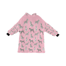 Load image into Gallery viewer, Watercolor Symphony Schnauzers Blanket Hoodie-Blanket-Apparel, Blanket Hoodie, Blankets, Dog Mom Gifts, Schnauzer-Light Pink-ONE SIZE-11