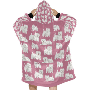 Watercolor Symphony Westies Blanket Hoodie-Blanket-Apparel, Blanket Hoodie, Blankets, Dog Mom Gifts, West Highland Terrier-16