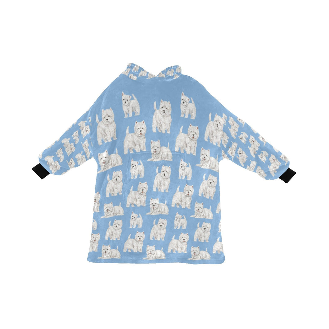 Watercolor Symphony Westies Blanket Hoodie-Blanket-Apparel, Blanket Hoodie, Blankets, Dog Mom Gifts, West Highland Terrier-Sky Blue-ONE SIZE-17