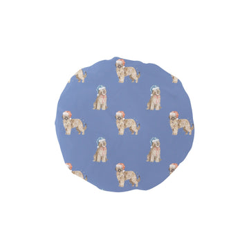 Watercolor Tawny Fawn Briards Christmas Reusable Shower Caps-Accessories-Accessories, Briard, Christmas, Dog Mom Gifts-Slate Blue-ONE SIZE-12