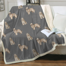 Load image into Gallery viewer, Watercolor Tawny Fawn Briards Sherpa Fleece Blanket - 8 Colors-Blanket-Bedding, Blankets, Briard, Home Decor-11