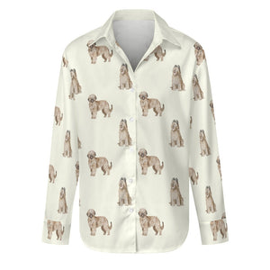 Watercolor Tawny Fawn Briards Women's Shirt - 9 Colors-Apparel-Apparel, Briard, Dog Mom Gifts, Shirt-Ivory White-S-15