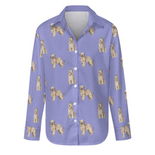 Load image into Gallery viewer, Watercolor Tawny Fawn Briards Women&#39;s Shirt - 9 Colors-Apparel-Apparel, Briard, Dog Mom Gifts, Shirt-Lavender Purple-S-32