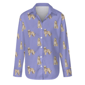 Watercolor Tawny Fawn Briards Women's Shirt - 9 Colors-Apparel-Apparel, Briard, Dog Mom Gifts, Shirt-Lavender Purple-S-32