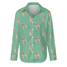 Load image into Gallery viewer, Watercolor Tawny Fawn Briards Women&#39;s Shirt - 9 Colors-Apparel-Apparel, Briard, Dog Mom Gifts, Shirt-Mint Green-S-29