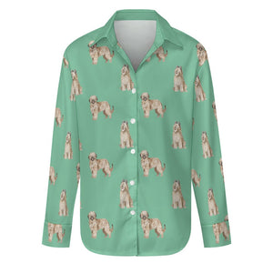 Watercolor Tawny Fawn Briards Women's Shirt - 9 Colors-Apparel-Apparel, Briard, Dog Mom Gifts, Shirt-Mint Green-S-29