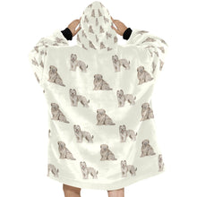 Load image into Gallery viewer, Watercolor Tawny Fawn Tint Briards Blanket Hoodie-Blanket-Apparel, Blanket Hoodie, Blankets, Briard, Dog Mom Gifts-15