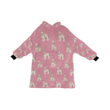 Load image into Gallery viewer, Watercolor Tawny Fawn Tint Briards Blanket Hoodie-Blanket-Apparel, Blanket Hoodie, Blankets, Briard, Dog Mom Gifts-Dusty Pink-ONE SIZE-19