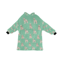 Load image into Gallery viewer, Watercolor Tawny Fawn Tint Briards Blanket Hoodie-Blanket-Apparel, Blanket Hoodie, Blankets, Briard, Dog Mom Gifts-Mint Green-ONE SIZE-28