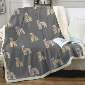 Watercolor Tawny Fawn Tint Briards Christmas Blanket - 8 Colors-Blanket-Bedding, Blankets, Briard, Home Decor-10