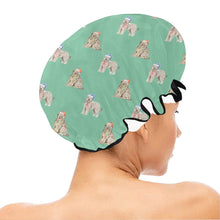 Load image into Gallery viewer, Watercolor Tawny Fawn Tint Briards Christmas Reusable Shower Caps-Accessories-Accessories, Briard, Christmas, Dog Mom Gifts-16
