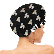 Load image into Gallery viewer, Watercolor Tawny Fawn Tint Briards Christmas Reusable Shower Caps-Accessories-Accessories, Briard, Christmas, Dog Mom Gifts-20