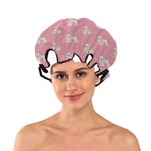 Load image into Gallery viewer, Watercolor Tawny Fawn Tint Briards Christmas Reusable Shower Caps-Accessories-Accessories, Briard, Christmas, Dog Mom Gifts-1