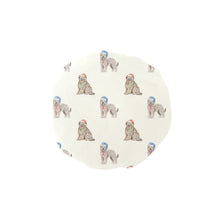 Load image into Gallery viewer, Watercolor Tawny Fawn Tint Briards Christmas Reusable Shower Caps-Accessories-Accessories, Briard, Christmas, Dog Mom Gifts-Ivory White-ONE SIZE-8