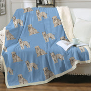Watercolor Tawny Fawn Tint Briards Fleece Blanket - 8 Colors-Blanket-Bedding, Blankets, Briard, Home Decor-12