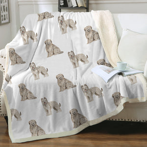 Watercolor Tawny Fawn Tint Briards Fleece Blanket - 8 Colors-Blanket-Bedding, Blankets, Briard, Home Decor-14