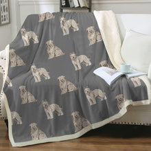 Load image into Gallery viewer, Watercolor Tawny Fawn Tint Briards Fleece Blanket - 8 Colors-Blanket-Bedding, Blankets, Briard, Home Decor-11